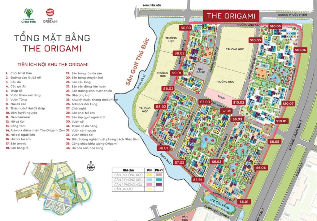 Mặt bằng tổng thể The Origami Vinhomes Grand Park