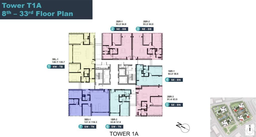 Mặt bằng Linden Residences T1A tầng 8 – 33