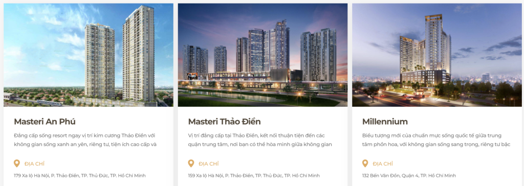 Các dự án đã hoàn thành của Masterise Homes