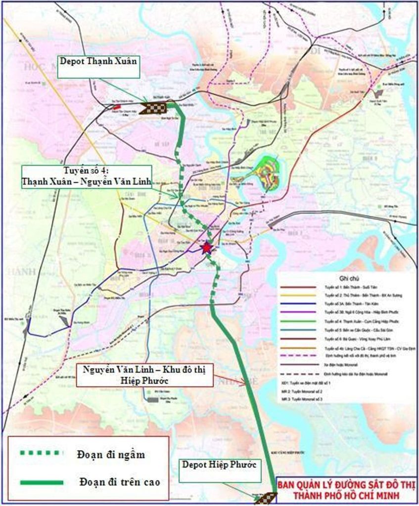 Tuyến Metro Số 4: Thạnh Xuân Quận 12 - Khu đô thị Hiệp Phước