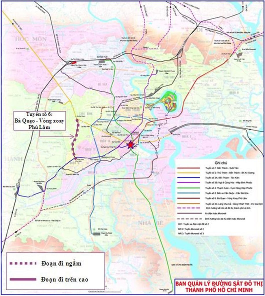 Tuyến Metro Số 6: Đầm Sen - Phú Lâm