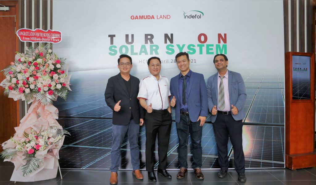 Gamuda Land hợp tác cùng Indefol Solar, nhà cung cấp giải pháp điện mặt trời quốc tế, triển khai dự án này 