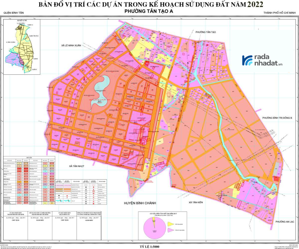 Bản đồ quy hoạch sử đất phường Tân Tạo A