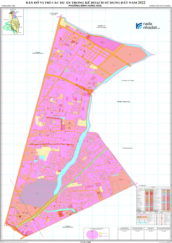 Bản đồ quy hoạch sử đất phường Bình Hưng Hòa