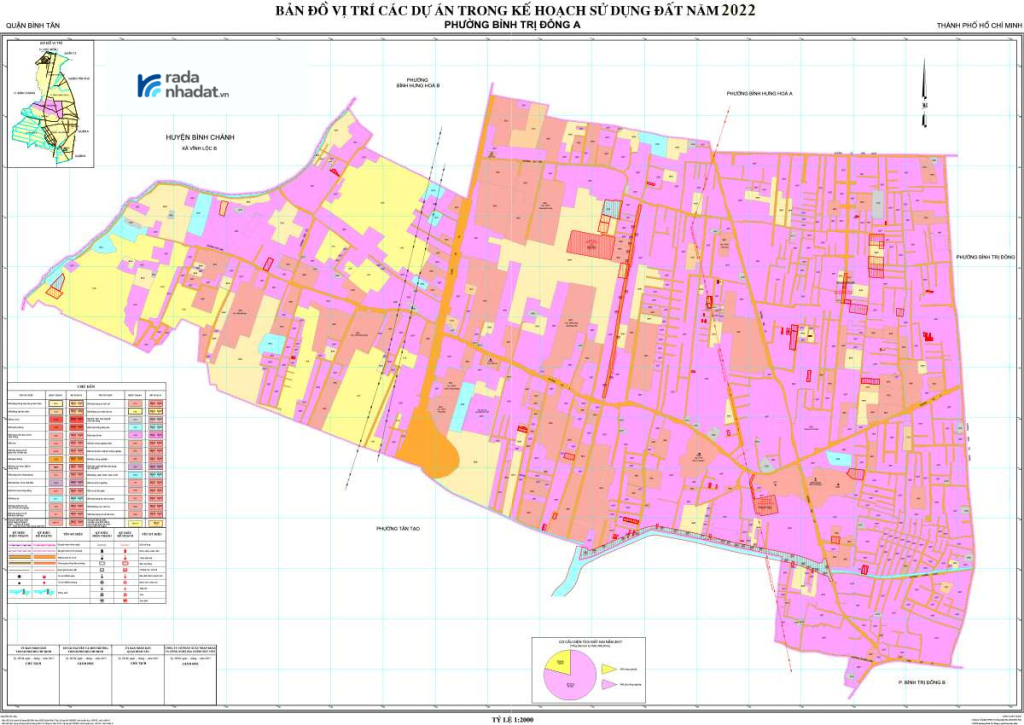 Bản đồ quy hoạch sử đất phường Bình Trị Đông A