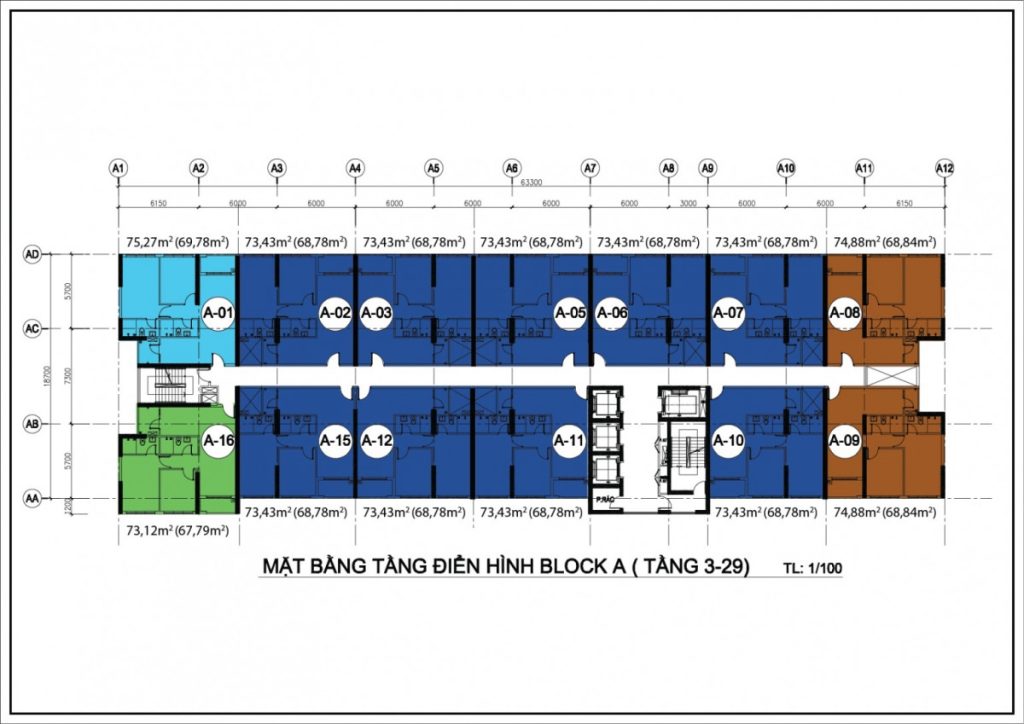 Mặt bằng Block A