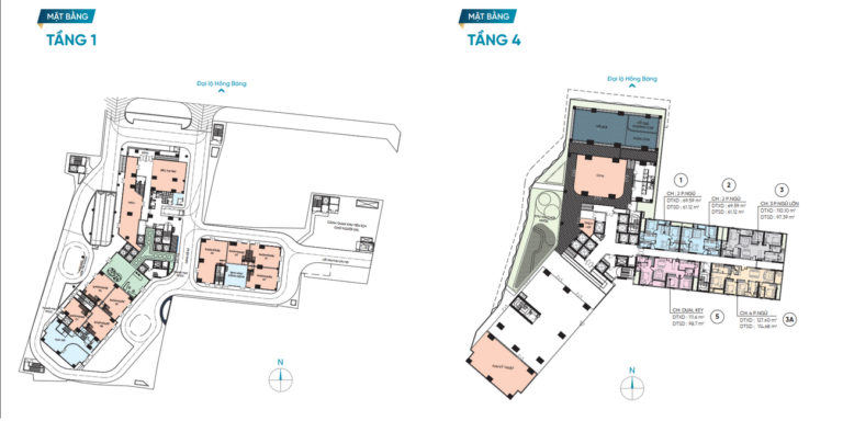 Mặt bằng tầng 1 – 4
