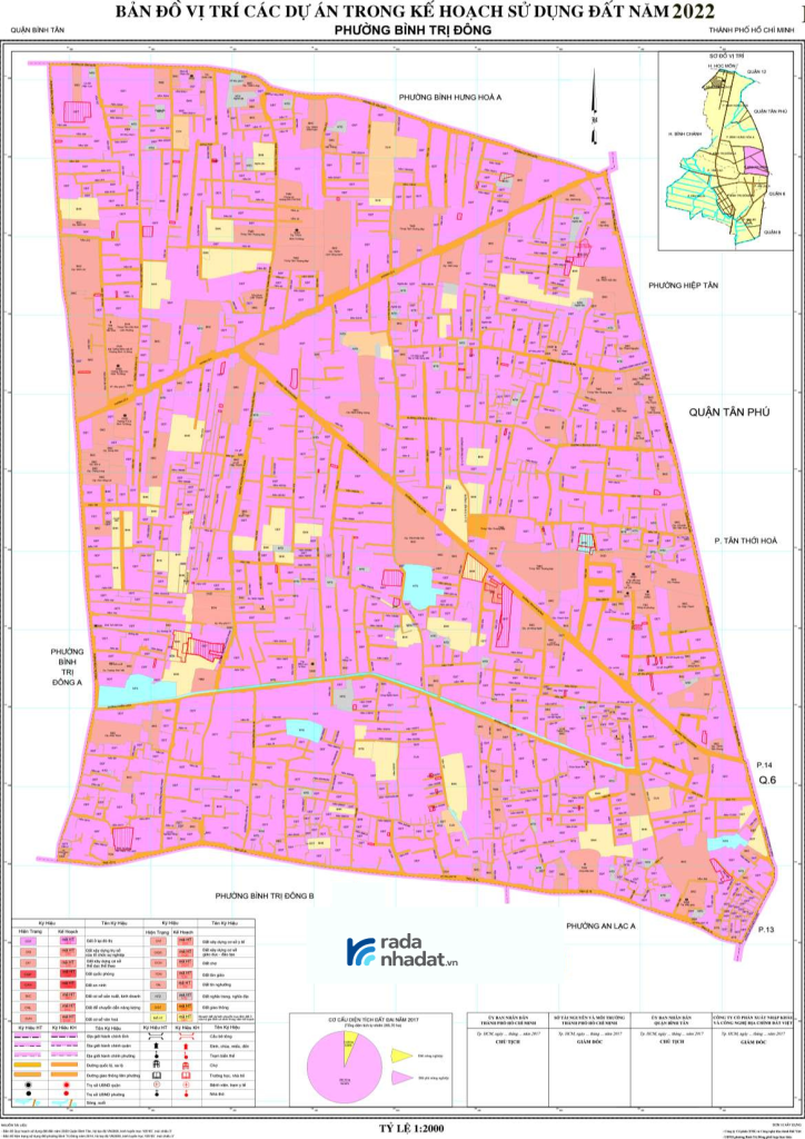 Bản đồ quy hoạch sử đất phường Bình Trị Đông