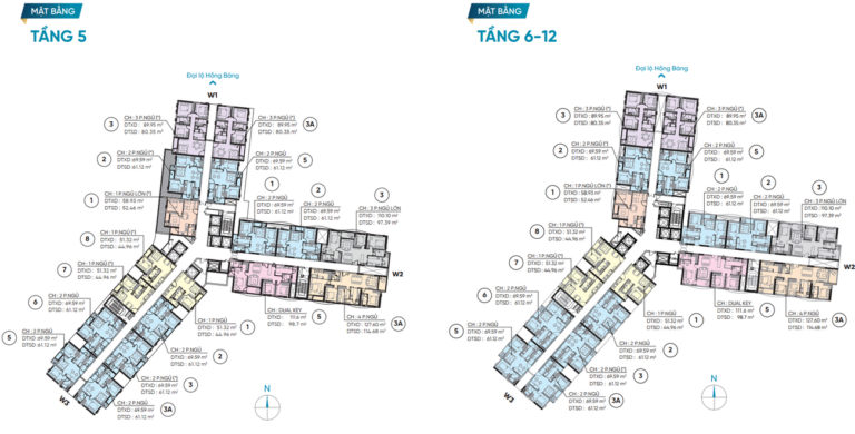 Mặt bằng tầng 5 - 12