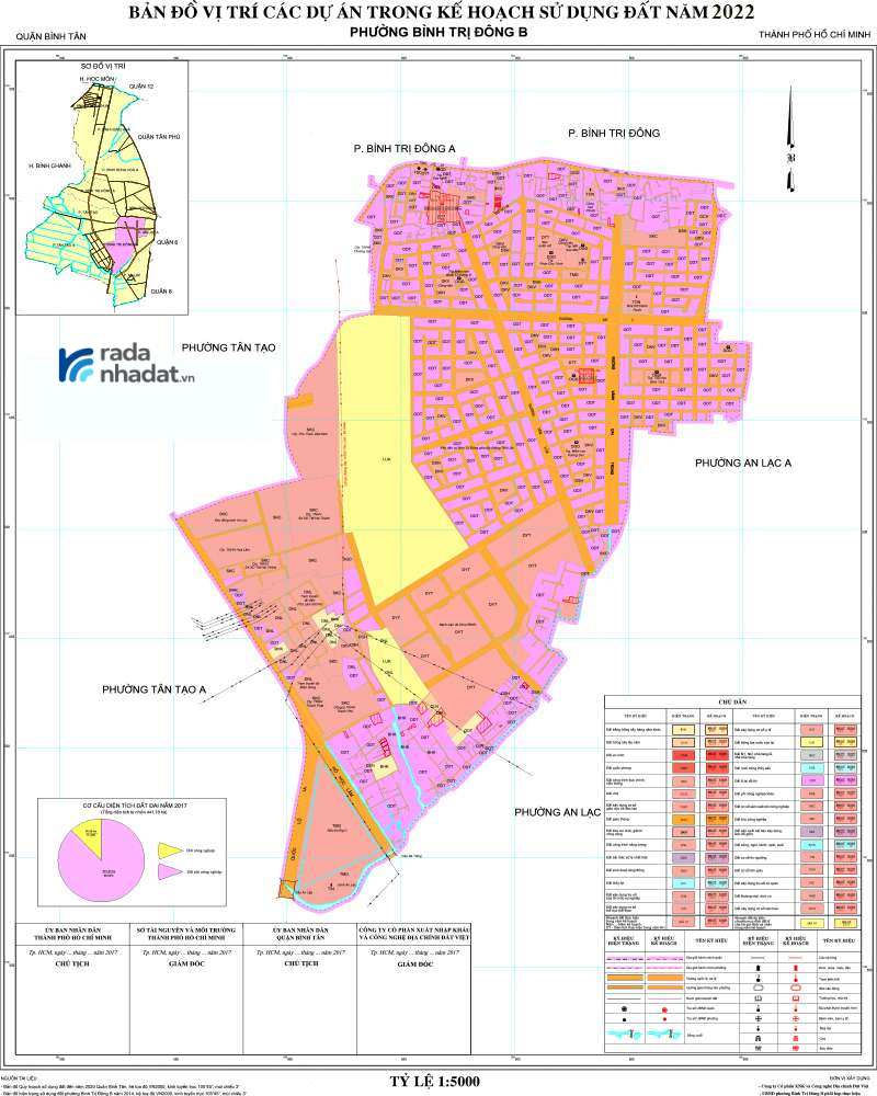 Bản đồ quy hoạch sử đất phường Bình Trị Đông B