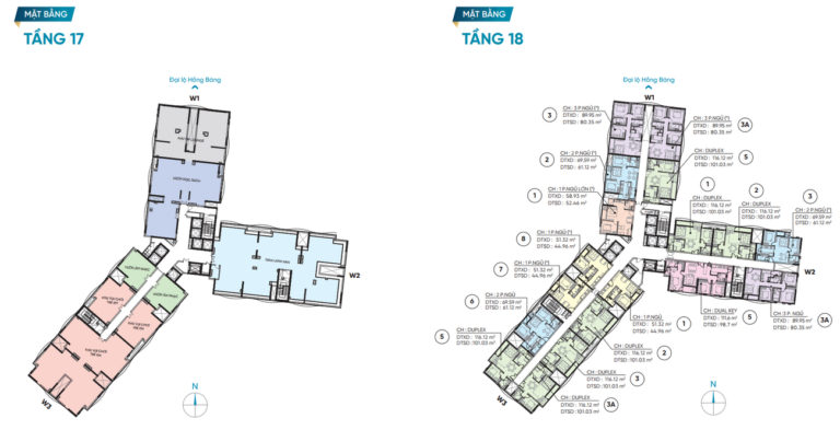 Mặt bằng tầng 17 – 18