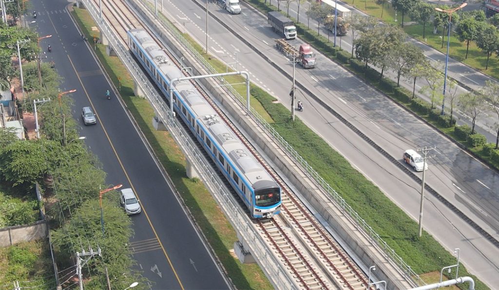 Tuyến metro Bến Thành – Suối Tiên đã chạy thử đoạn trên cao