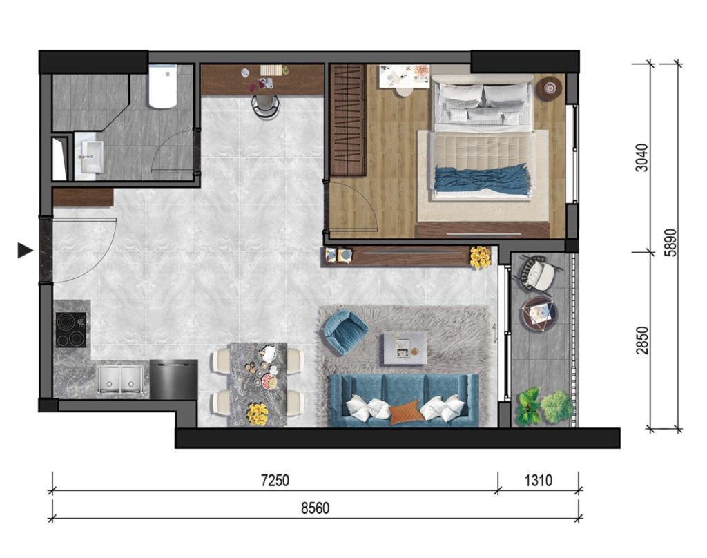 Layout căn hộ The Privia