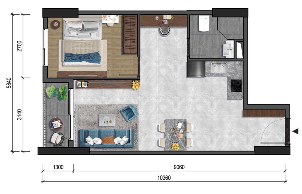 Layout căn hộ The Privia