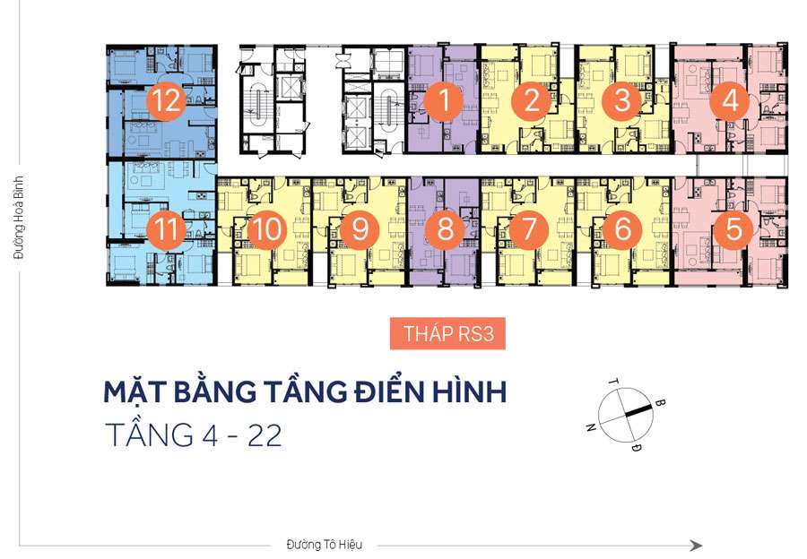 Mặt bằng tầng điển hình của tháp RS3 - Richstar