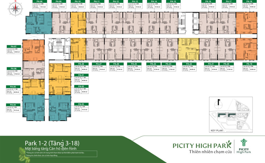 Mặt bằng tầng 3 - 18 block P1+P2