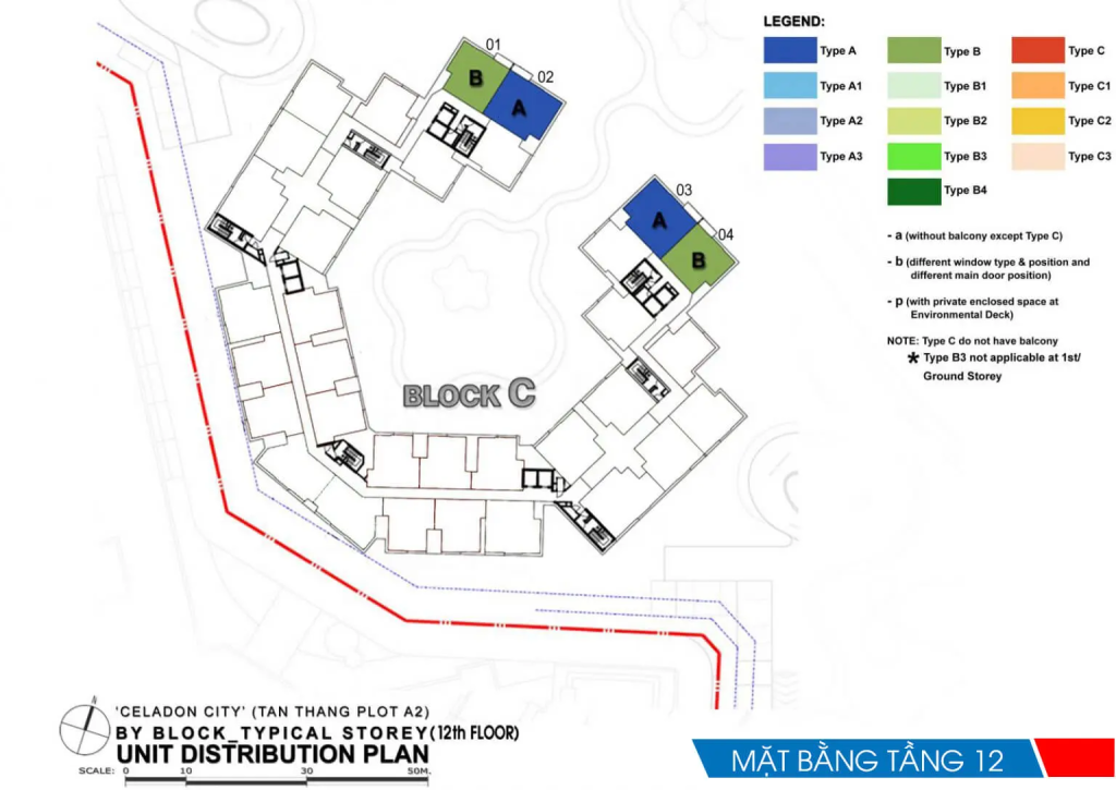 Mặt bằng tầng 12 block C Ruby Precinct