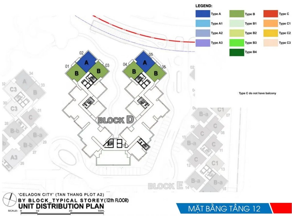 Mặt bằng tầng 12 block D Ruby Precinct