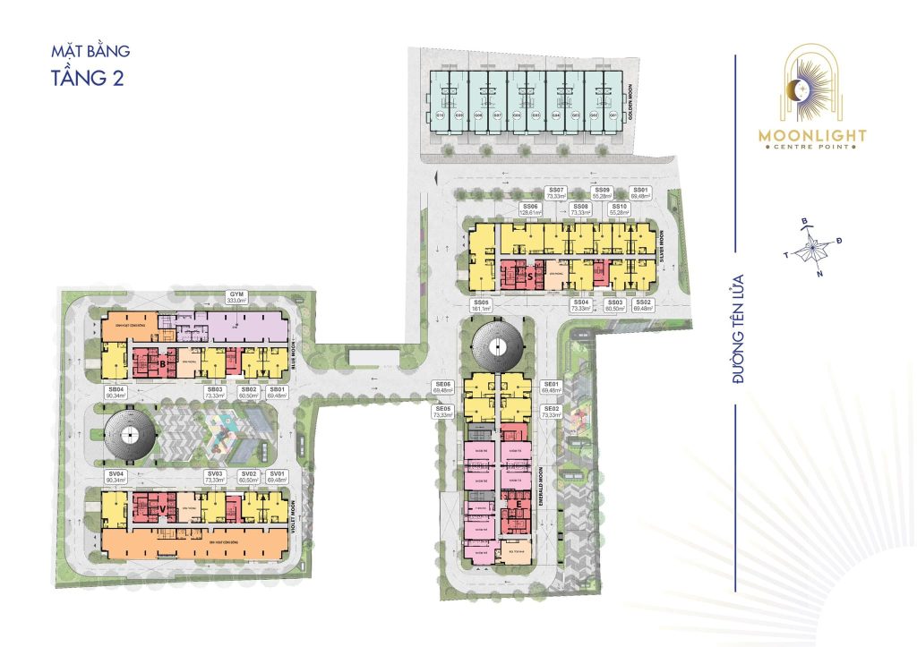 Mặt bằng tầng 2 dự án Moonlight Centre Point