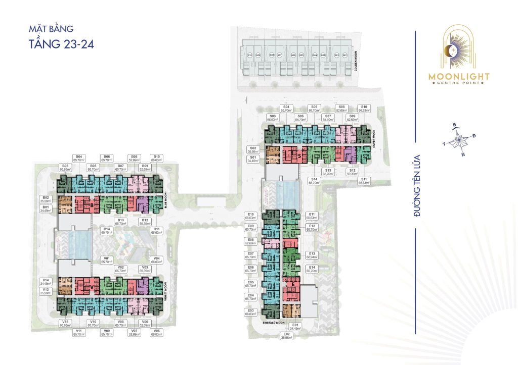 Mặt bằng tầng 23 - 24 dự án Moonlight Centre Point