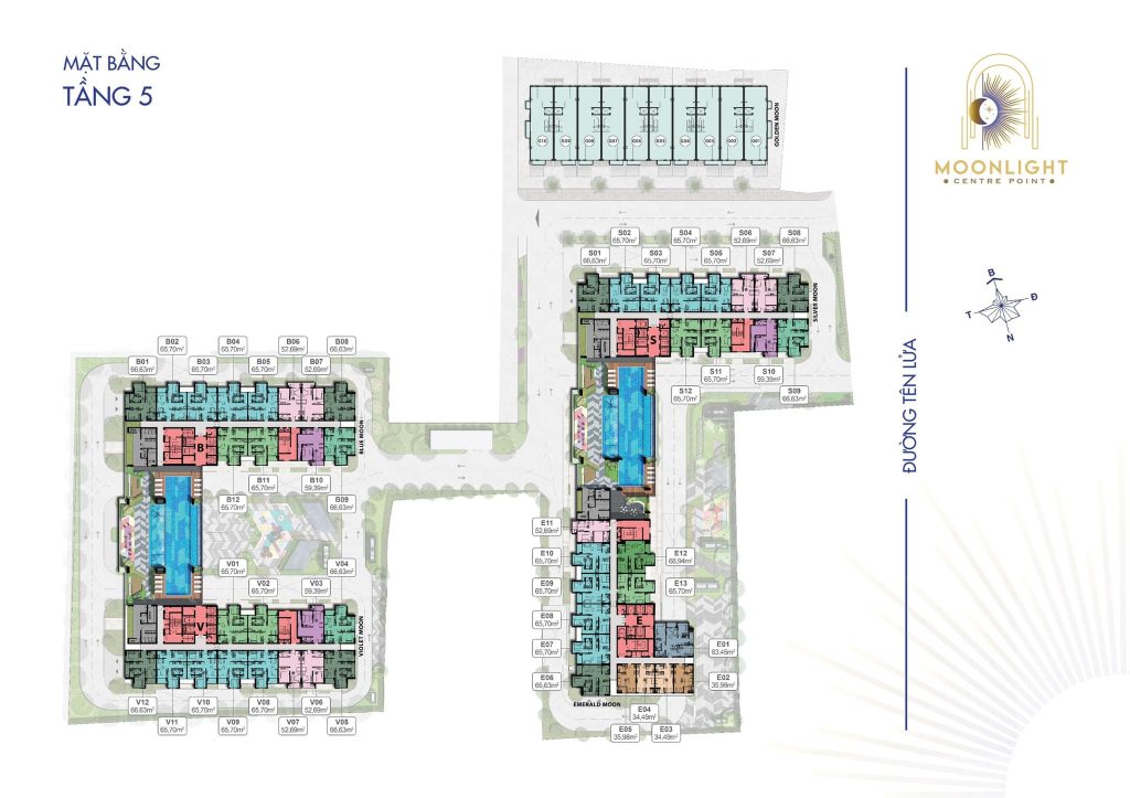 Mặt bằng tầng 5 dự án Moonlight Centre Point