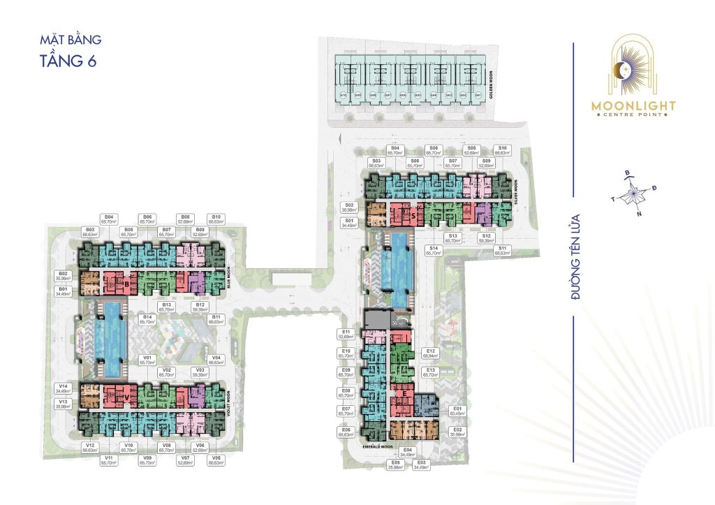 Mặt bằng tầng 6 dự án Moonlight Centre Point