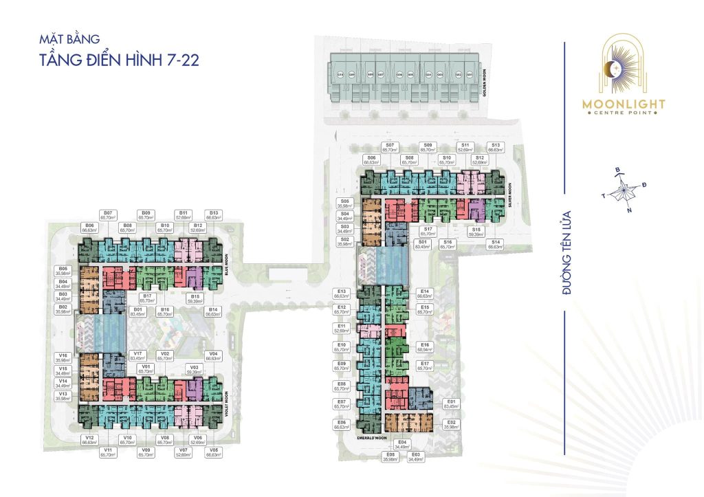 Mặt bằng tầng 7 - 22 dự án Moonlight Centre Point