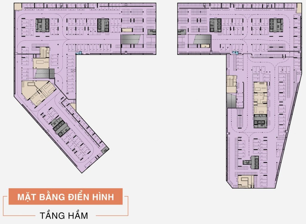 Mặt bằng tầng hầm dự án Aio City Bình Tân