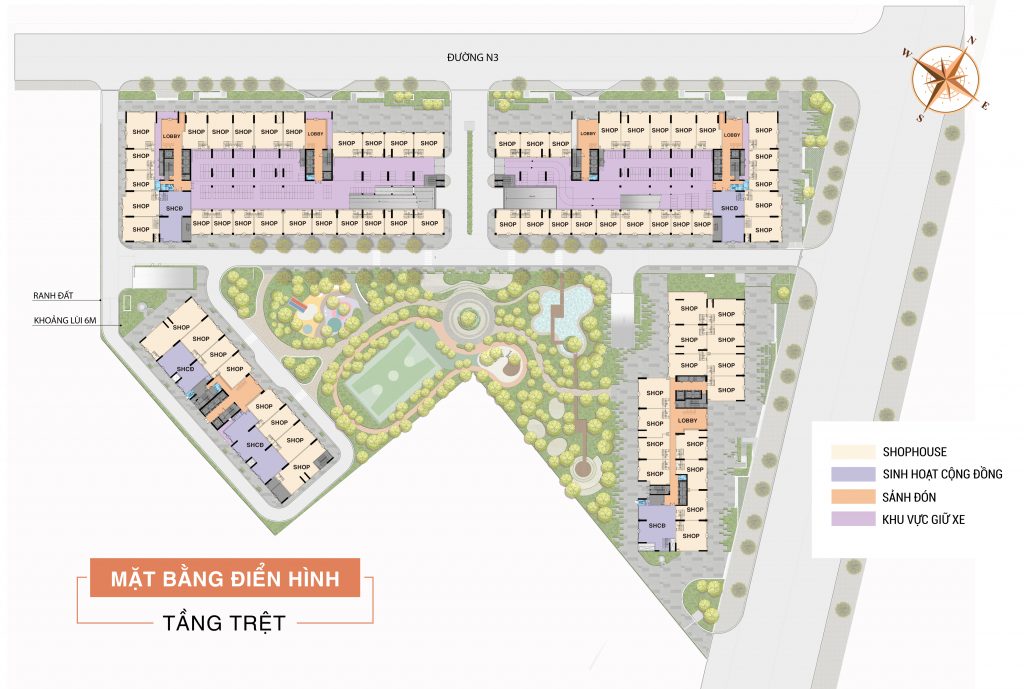 Mặt bằng tầng trệt dự án Aio City Bình Tân