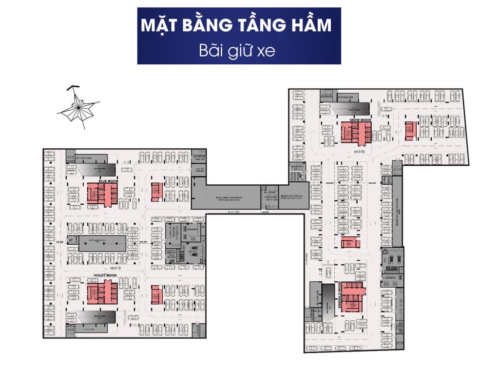 Mặt bằng tầng hầm Moonlight Centre Point