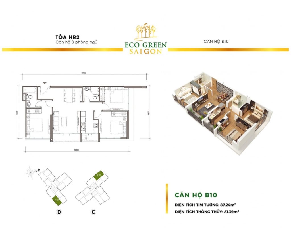 Thiết kế căn hộ Eco Green Quận 7