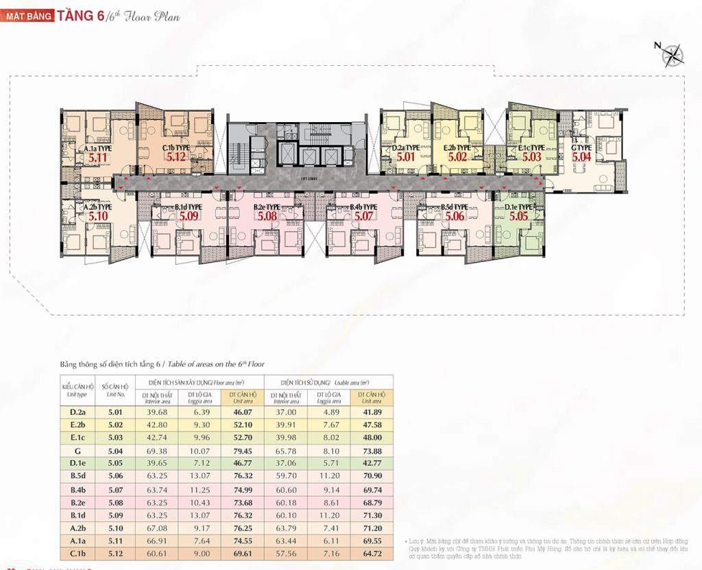 Mặt bằng tầng 6