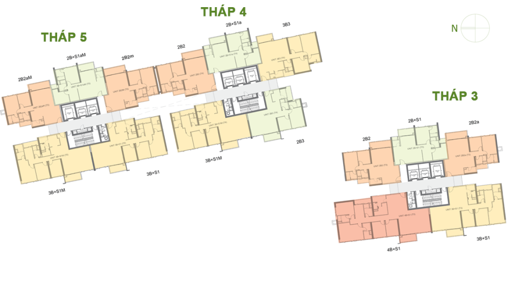 Mặt bằng tháp T3, T4, T5 - Gia đoạn 1 dự án Riviera Point 