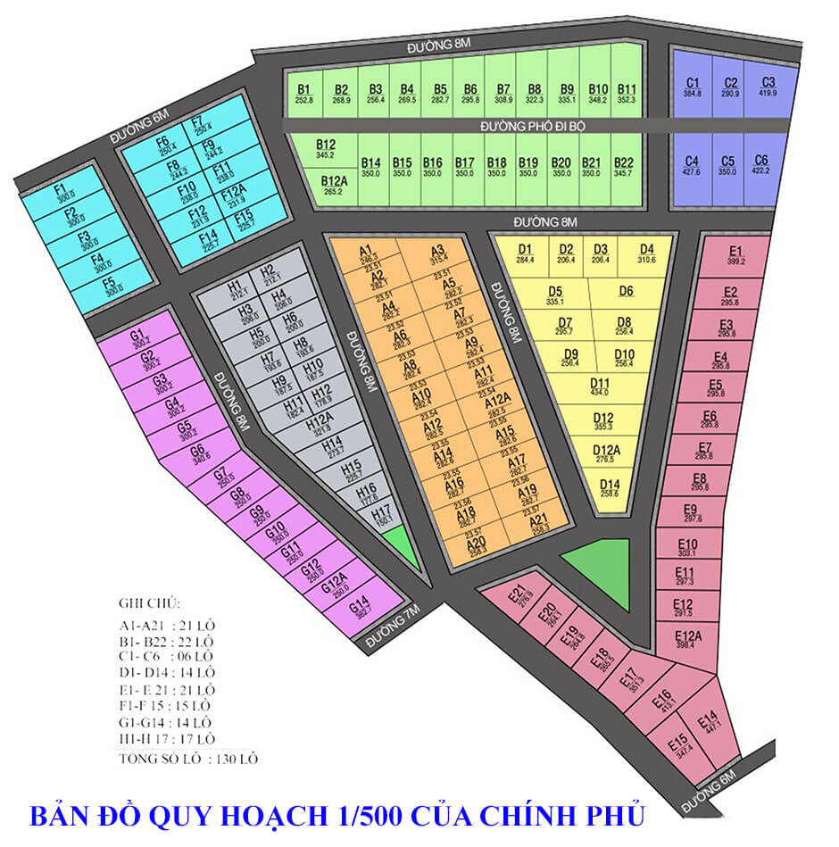 Thể hiện chi tiết quy hoạch 1/500 của các dự án bất động sản