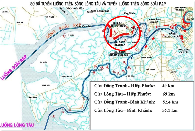 Khu đô thị cảng Hiệp Phước thông thương ra biển Đông theo luồng sông Soài Rạp