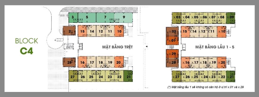 Mặt bằng block C4 dự án Ehome 4