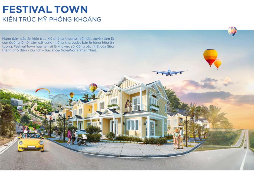 Festival Town kiến trúc mỹ phóng khoáng