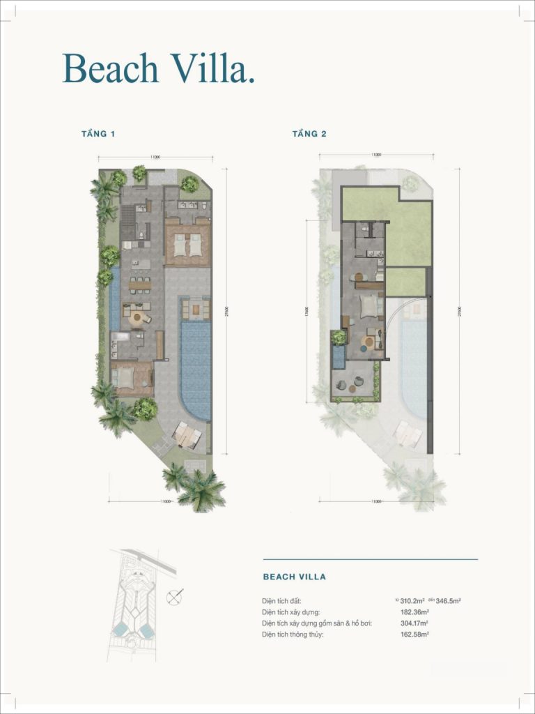 Layout beach villa