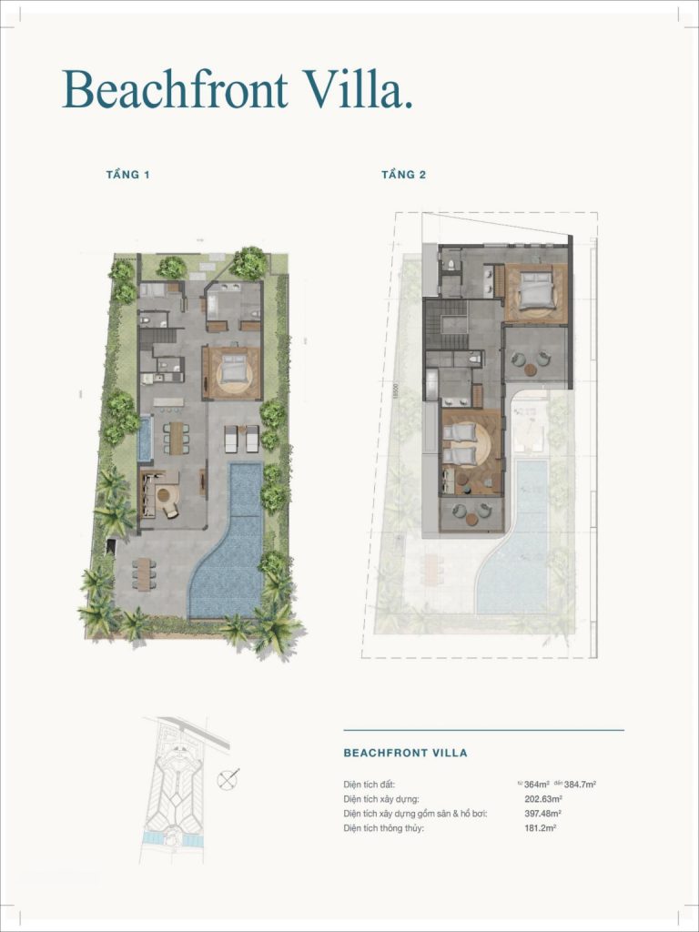 Layout beachfront villa