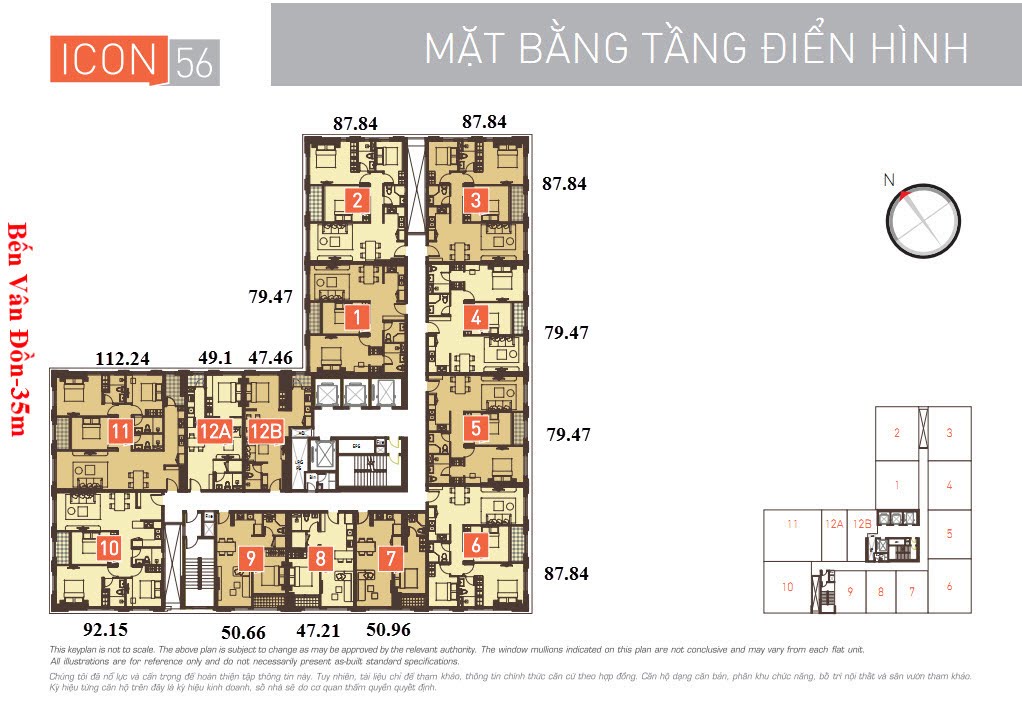 Layout Mặt Bằng Tầng Điển Hình Dự Án Chung Cư Icon 56