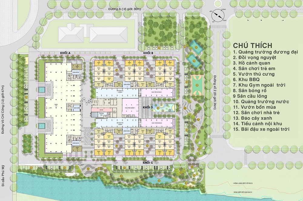 Mặt bằng tiện ích dự án nhà ở xã hội Thủ Thiêm Green House