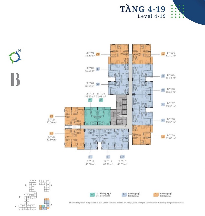 Mặt bằng block B dự án Lovera Vista