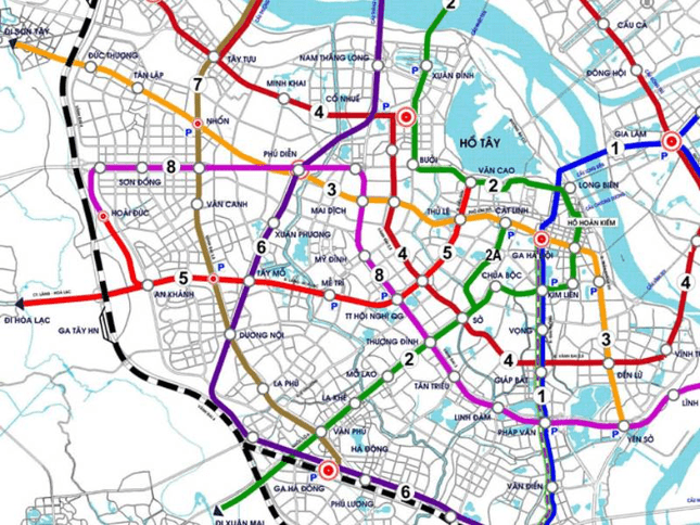 Các tuyến Metro hiện có tại Hà Nội