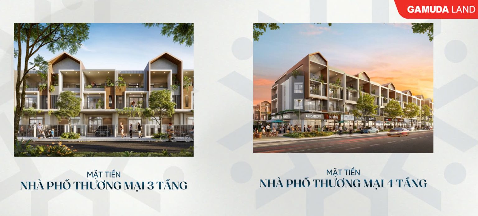 Thiết kế nhà phố và shophouse tại Artisan Park Bình Dương được đa dạng hóa với các mẫu nhà từ 3 đến 4 tầng