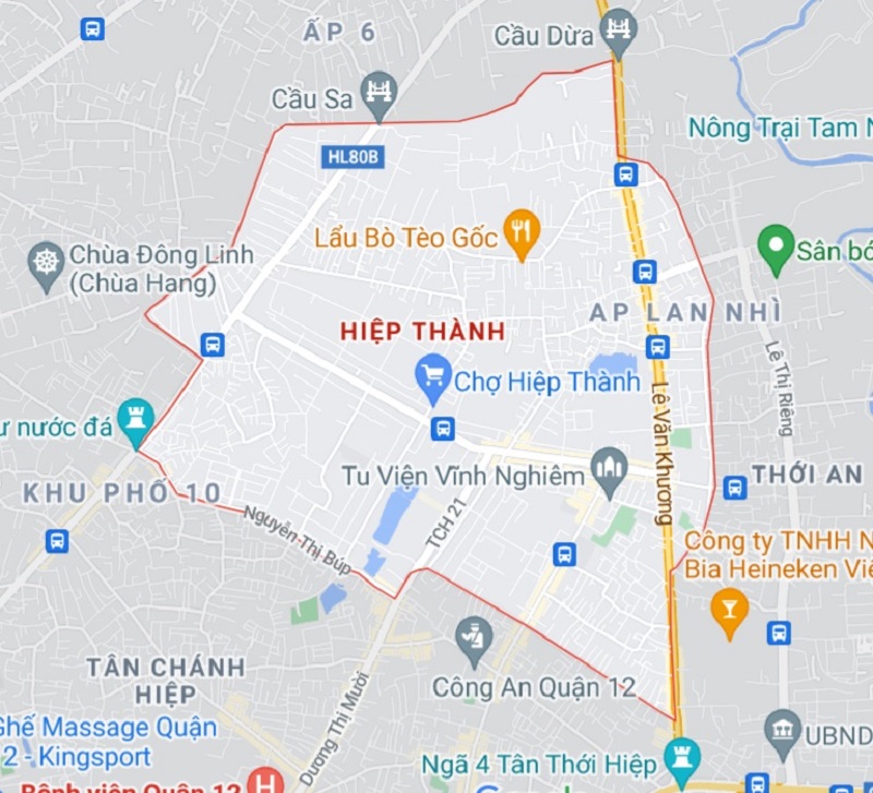 Bản đồ quy hoạch phường Hiệp Thành Quận 12 phát triển đồng bộ về giao thông