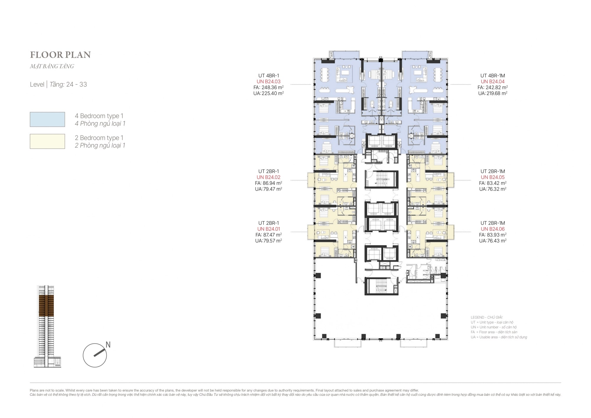 Mặt bằng tầng 24-33