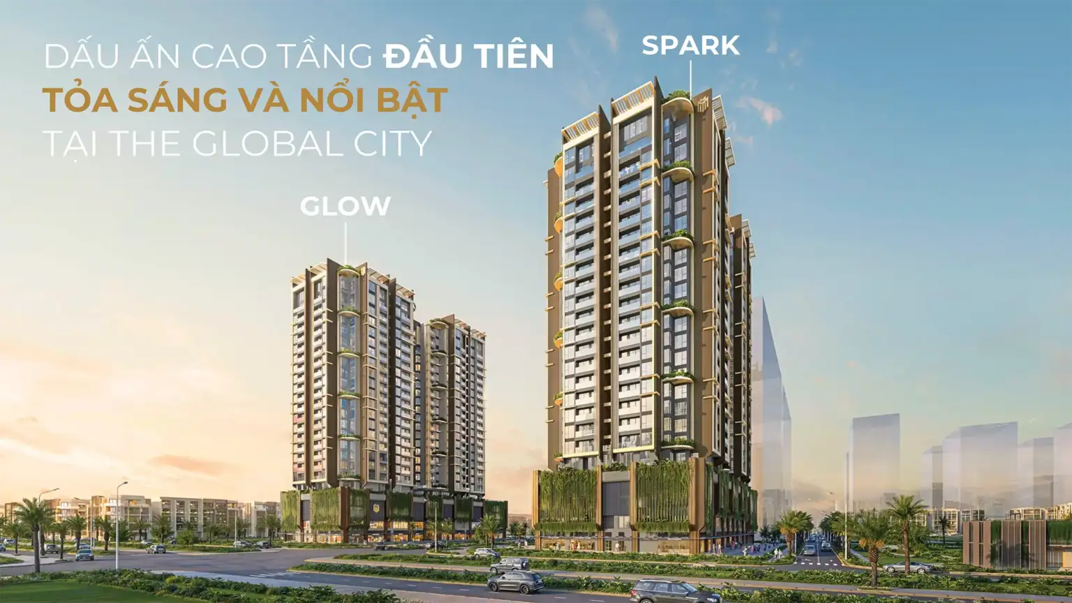 Dự án căn hộ Masteri Grand View gồm 2 tòa Spark và Glow