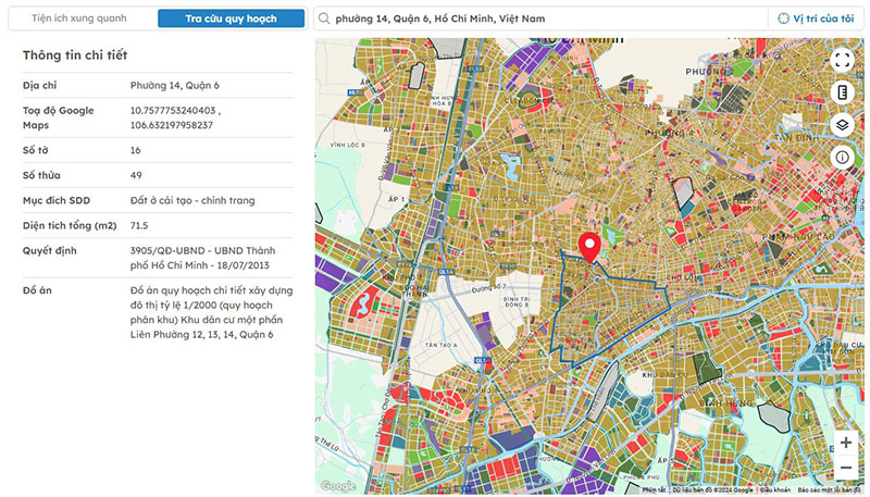 Bản đồ quy hoạch phường 14 quận 6