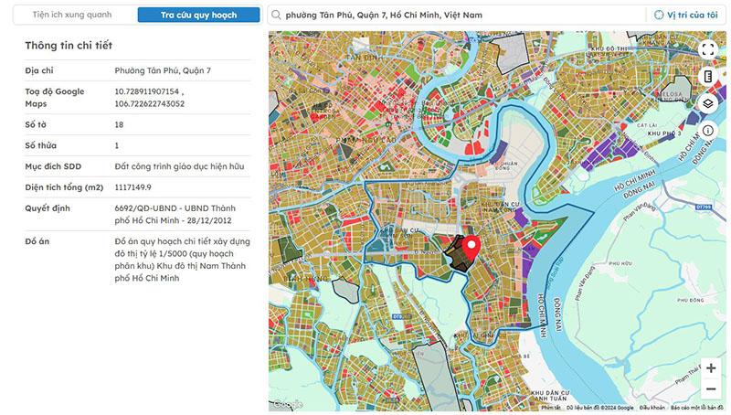 Bản đồ quy hoạch phường Tân Phú quận 7