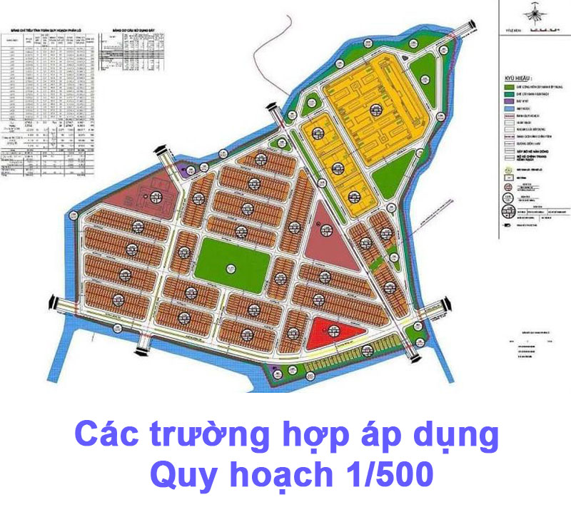 Các trường hợp áp dụng quy hoạch 1/500